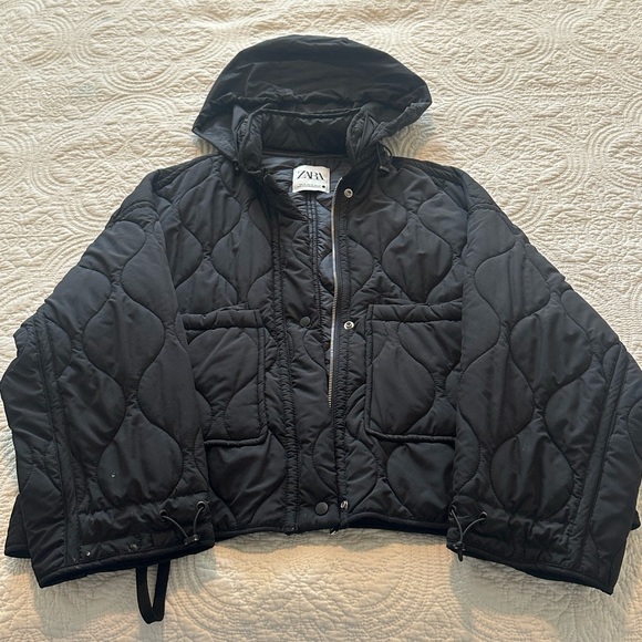 Zara Black Quilted Jacket - Picture 1 of 4